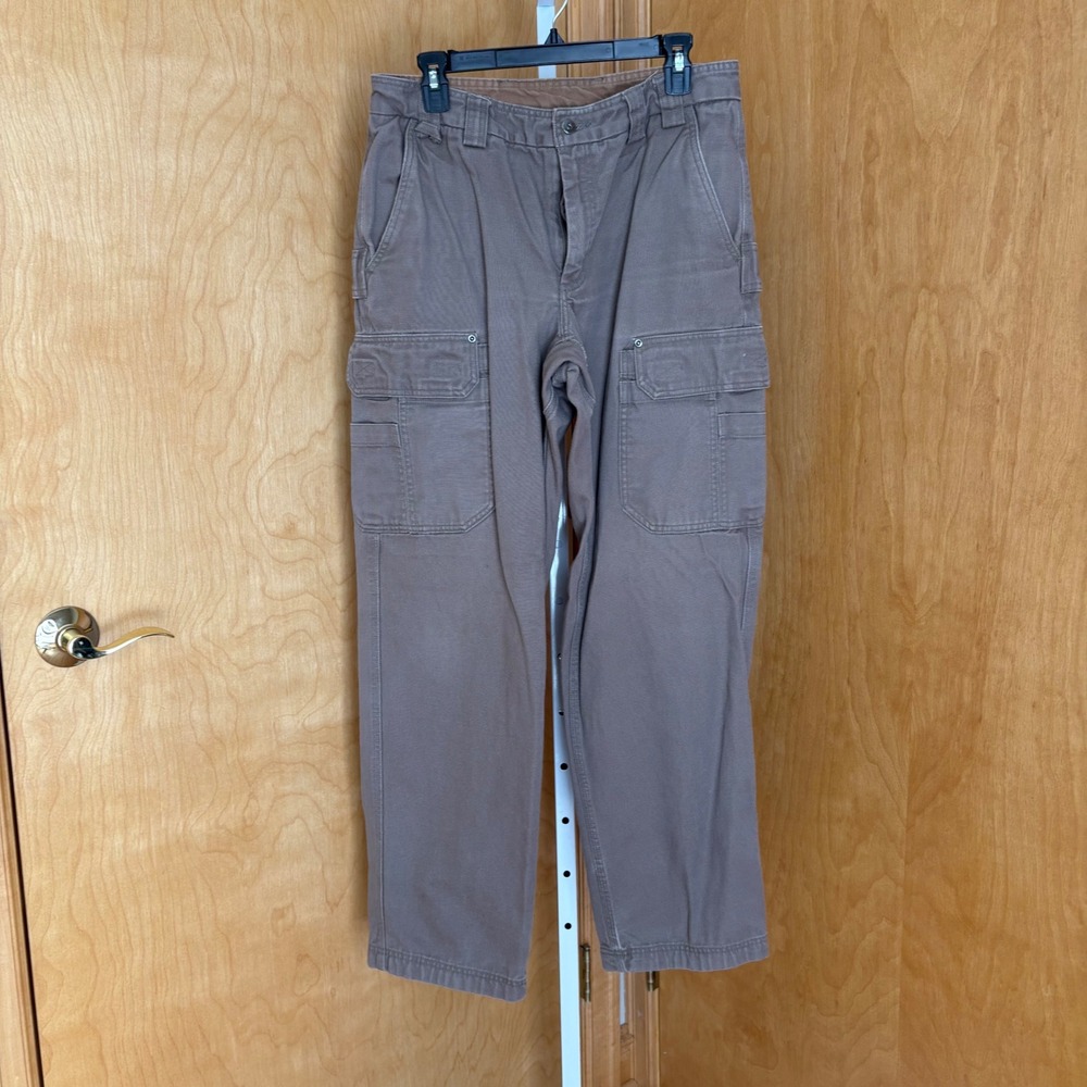 Duluth Trading Co Mens Cargo Pants‎ 34x34 Brown Canvas Work Utility Pockets